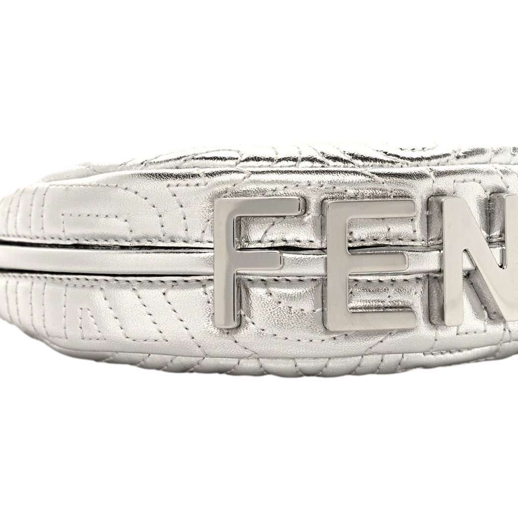 Fendi Fendi x Marc Jacobs Fendigraphy Silver Mini Hobo Leather Bag Silver Leather Never worn, with tag - Box View