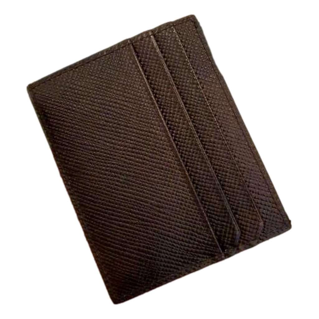 Prada Prada Saffiano Mens Bruciato Brown Credit Card Wallet Brown Leather Never worn, with tag - Box View