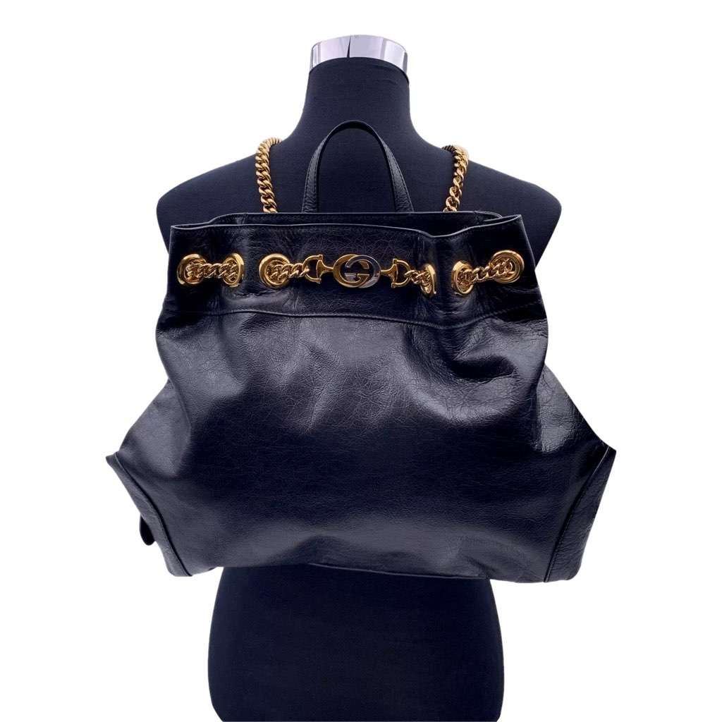 Gucci Gucci Black Leather Zumi Backpack Shoulder Backpack Black Leather Good condition - Inside View
