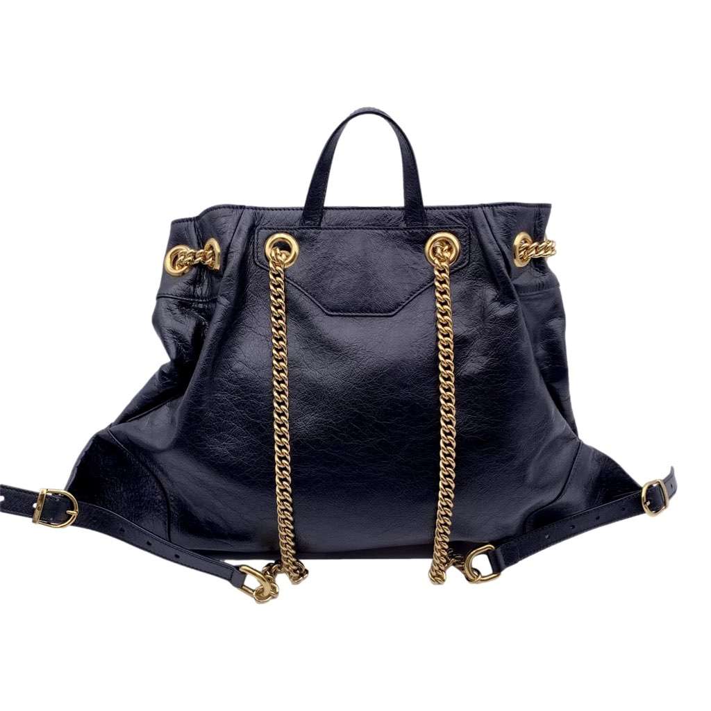 Gucci Gucci Black Leather Zumi Backpack Shoulder Backpack Black Leather Good condition - Model View