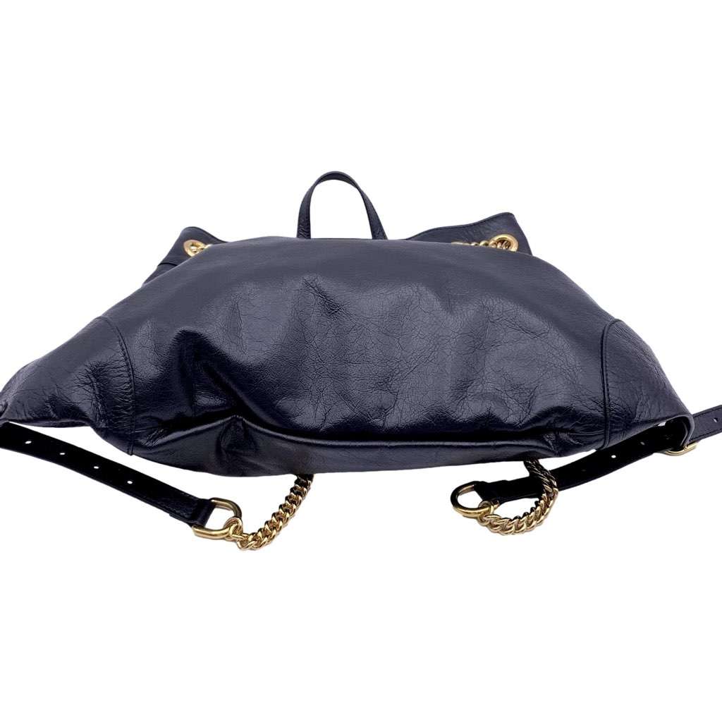 Gucci Gucci Black Leather Zumi Backpack Shoulder Backpack Black Leather Good condition - Box View