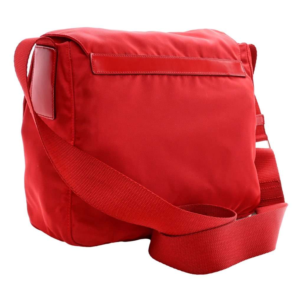 Prada Prada Rosso Pattina Nylon Red Medium Messenger Bag Red Never worn, with tag - Inside View