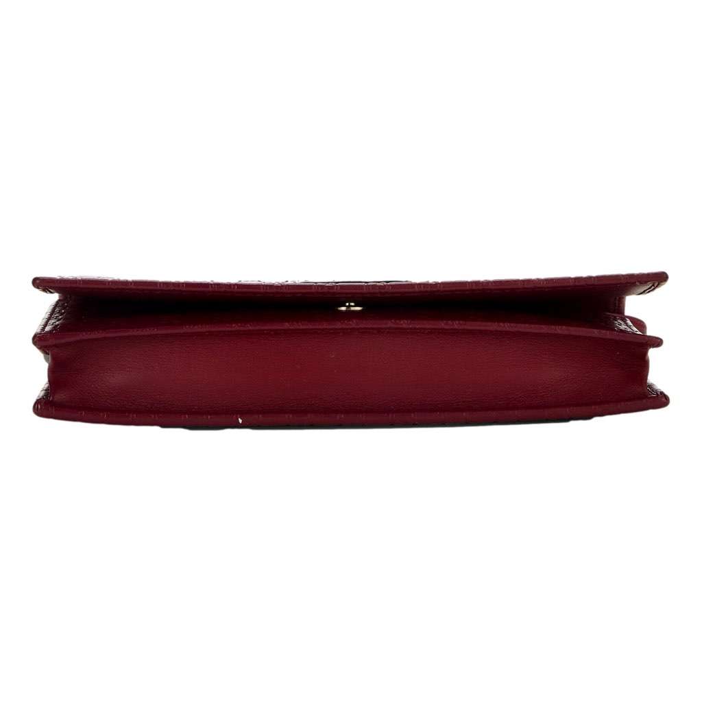 Gucci Gucci Microguccissma 'GG' Burgundy Red Womens Wallet Crossbody Handbag Red Leather Never worn, with tag - Model View