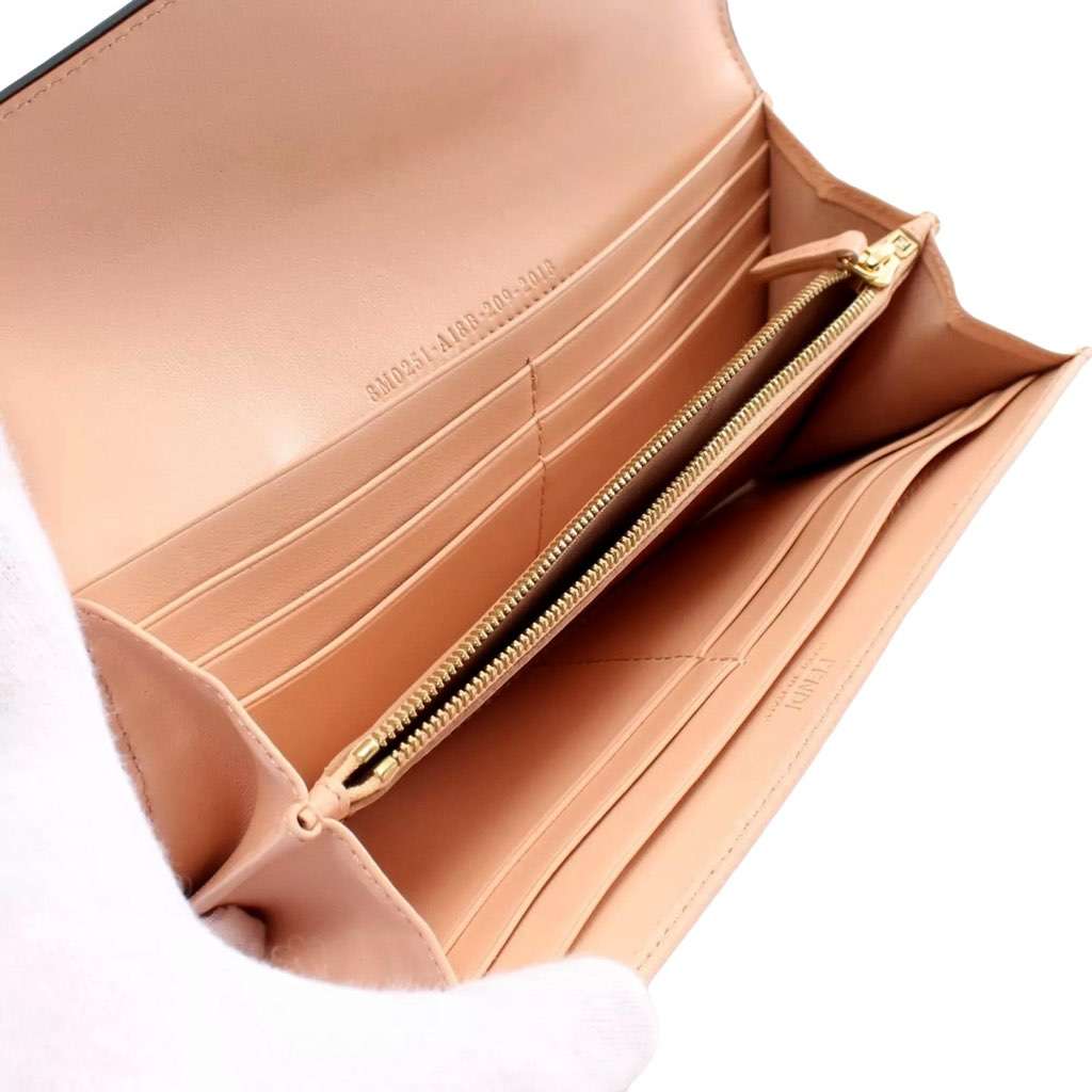 Fendi Fendi F Is Fendi Leather Long Envelope Womens Wallet Light Rose Beige Pink Pink Leather Never worn, with tag - Box View