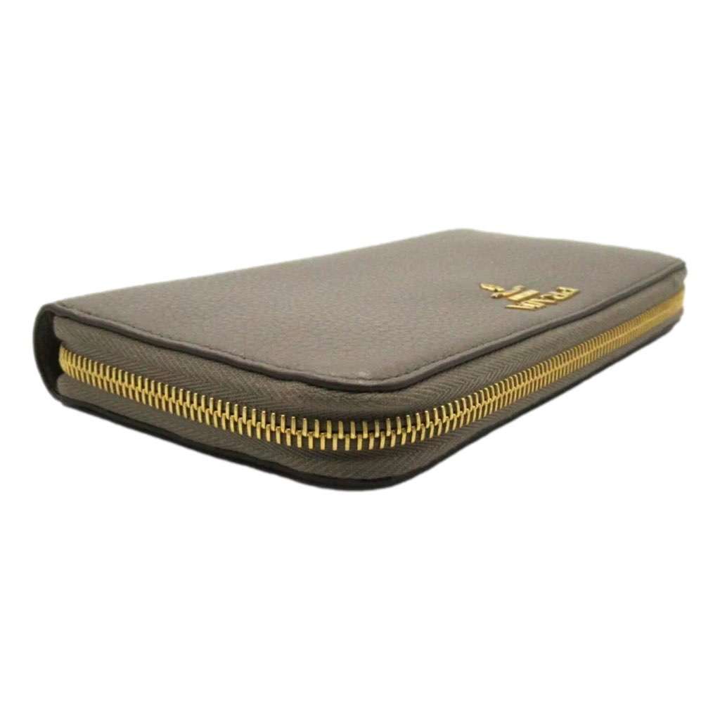 Prada Prada Continental Zip-Around Wallet Saffiano Leather Argilla Grey Other Leather Never worn, with tag - Front View