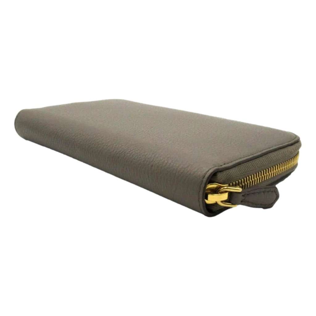 Prada Prada Continental Zip-Around Wallet Saffiano Leather Argilla Grey Other Leather Never worn, with tag - Back View