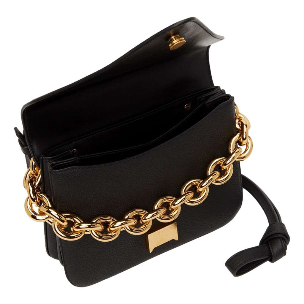 Bottega Veneta Bottega Veneta Calfskin Mount Envelope Crossbody Bag Black and Gold Black Leather Never worn, with tag - Box View
