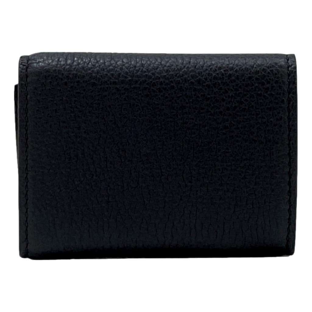 Gucci Gucci Embossed Logo Mini Tri-Fold Wallet Black Pebbled Leather Black Leather Never worn, with tag - Inside View