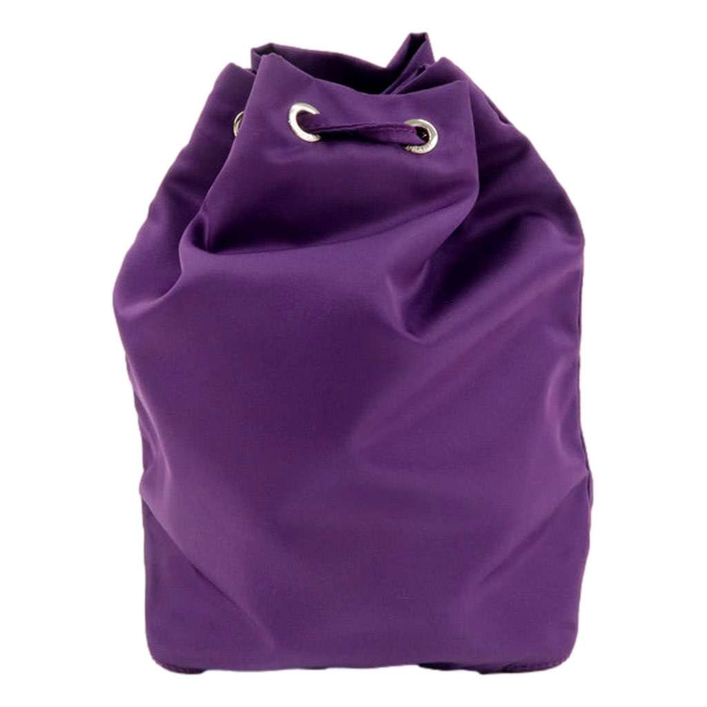 Prada Prada UVA Purple Tessuto Nylon Triangle Logo Drawstring Bucket Bag Purple Never worn, with tag - Model View