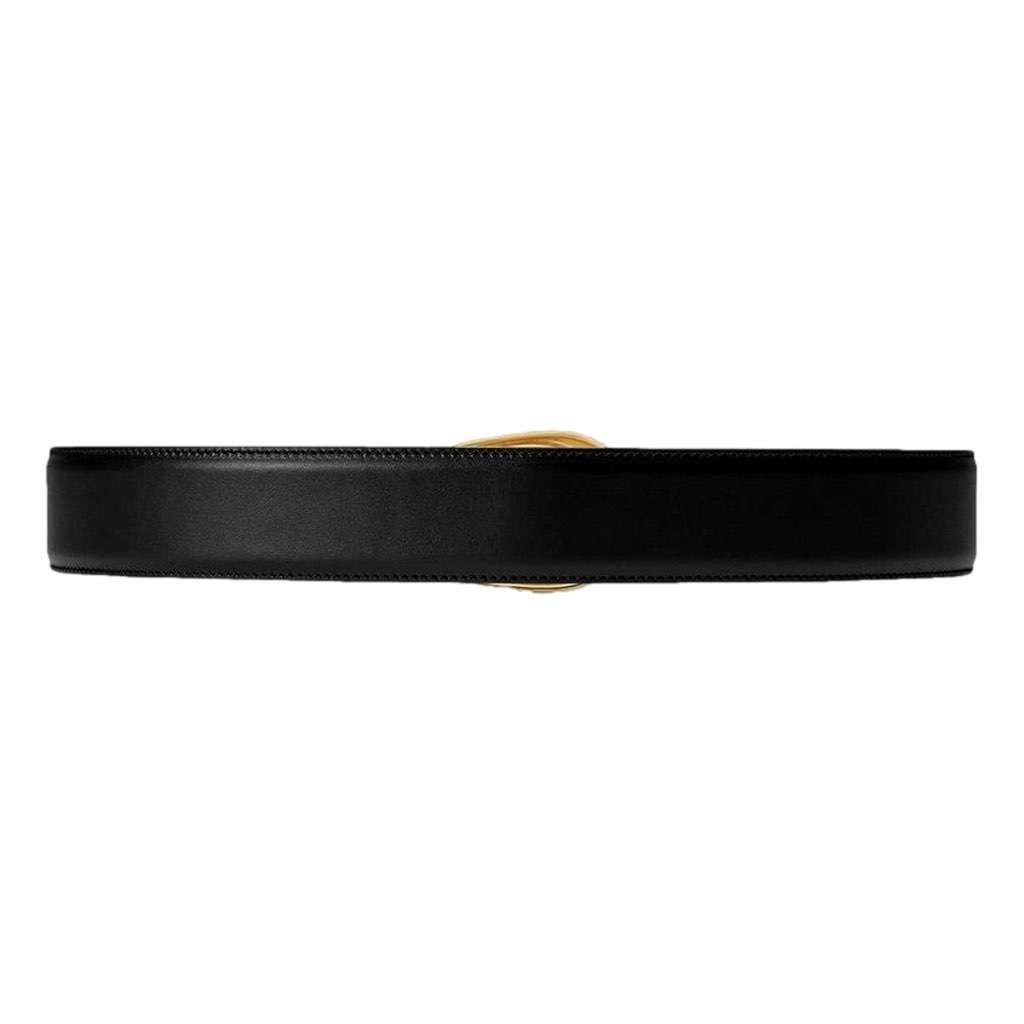 Gucci Gucci G Boarded Dyana Lux Gold Belt Black Leather Size 80/32 Black Leather Never worn, with tag - Back View