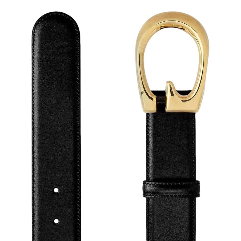 Gucci Gucci G Boarded Dyana Lux Gold Belt Black Leather Size 80/32 Black Leather Never worn, with tag - Inside View