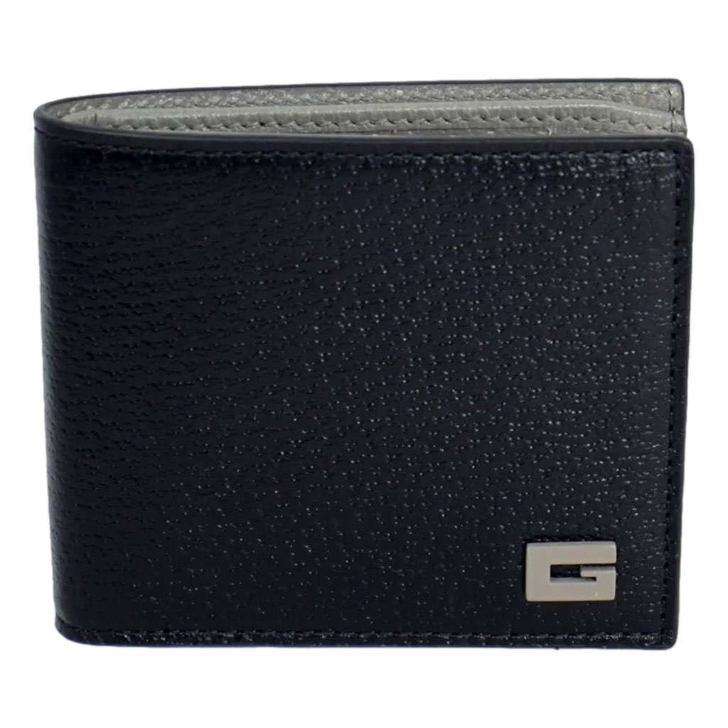 Gucci Gucci G Black and Grey Leather Bifold Wallet Black Leather Never worn, with tag - Front View