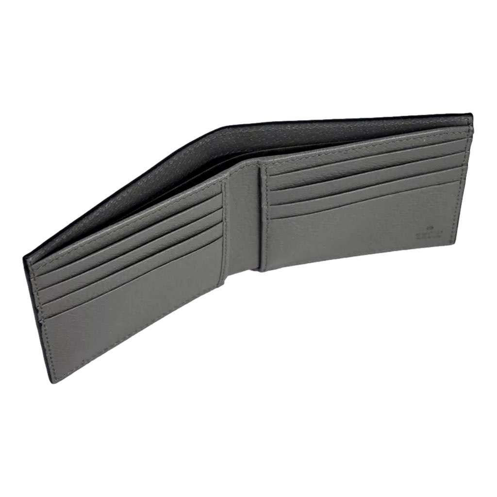 Gucci Gucci G Black and Grey Leather Bifold Wallet Black Leather Never worn, with tag - Back View