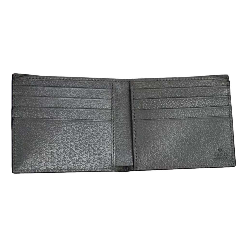 Gucci Gucci G Black and Grey Leather Bifold Wallet Black Leather Never worn, with tag - Inside View