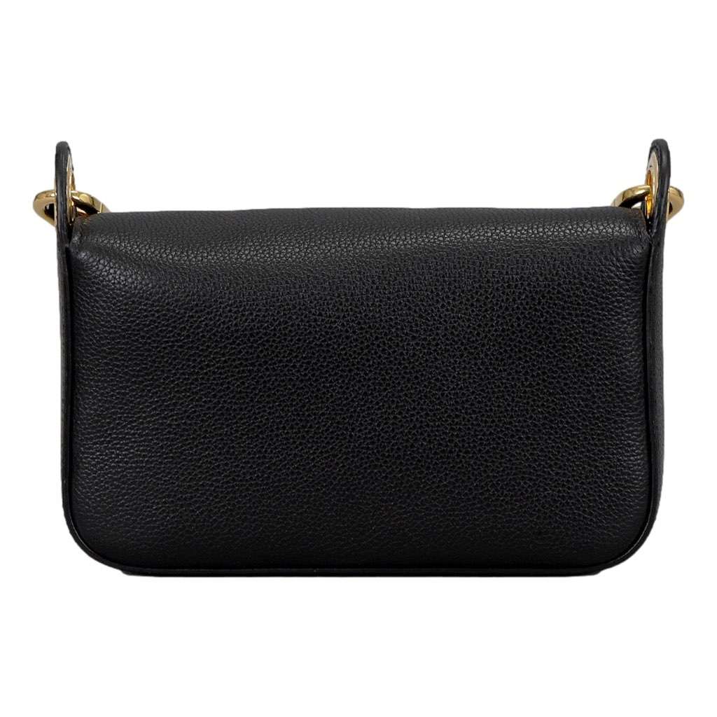 Prada Prada Milano Black Small Leather Crossbody Bag Web Stripe Strap Black Leather Never worn, with tag - Model View