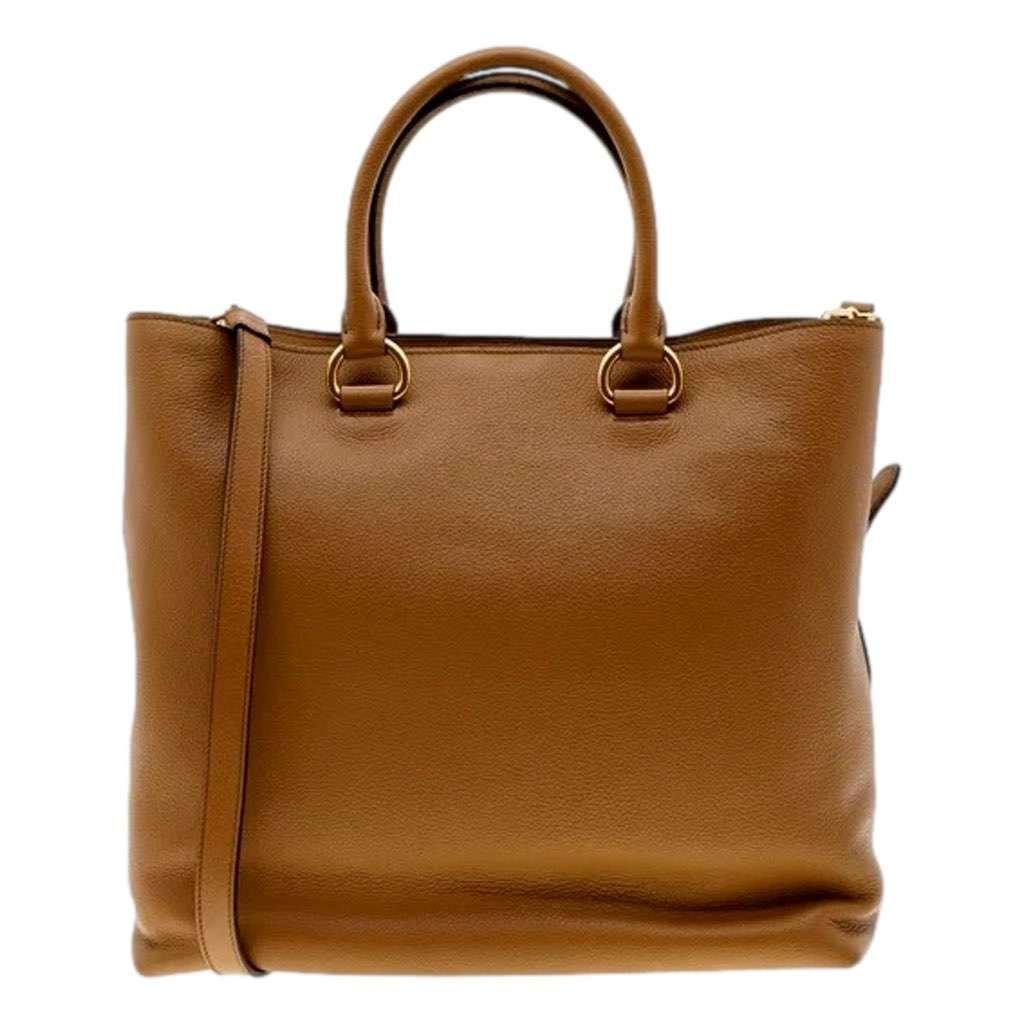 Prada Prada Vitello Phenix Caramel Brown Shopping Tote Bag Brown Leather Never worn, with tag - Inside View