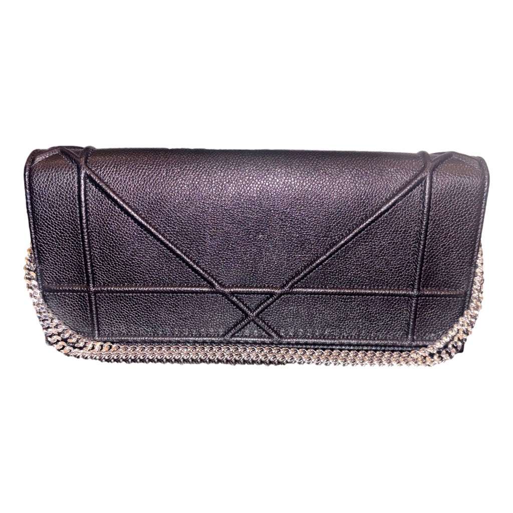 Dior Dior Black Calfskin Leather Diorama Wallet on Chain Black Leather Very good condition - Model View