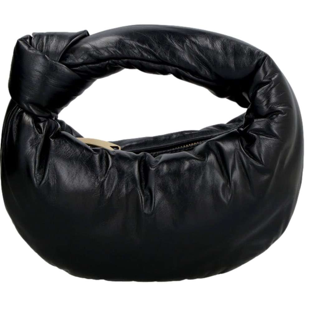 Bottega Veneta Bottega Veneta Jodie Mini Padded Top-Handle Handbag Black Nappa Leather Black Leather Never worn, with tag - Front View