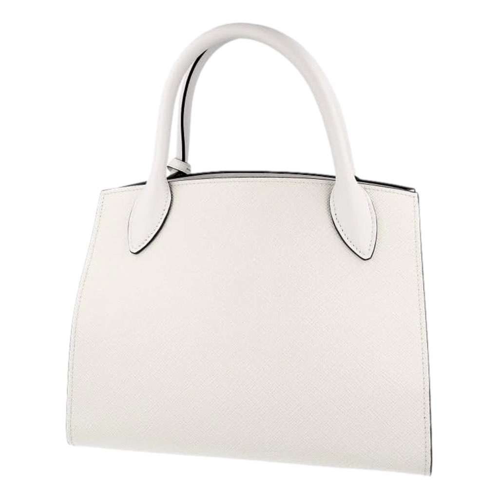 Prada Prada Saffiano Leather Monochrome Bianco White Top Handle Handbag White Leather Never worn, with tag - Model View