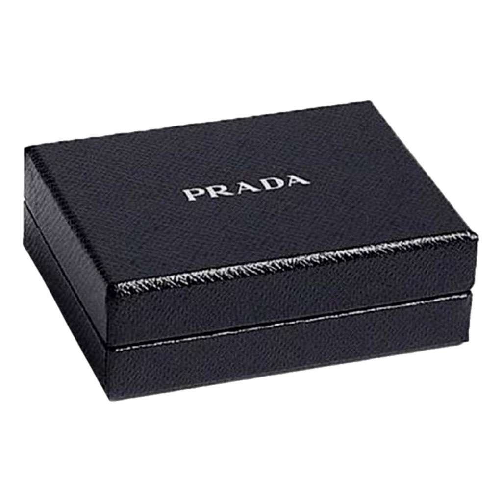 Prada Prada Bifold Black Polished Leather Triangle Logo Card Holder Wallet Black Leather Never worn, with tag - Box View