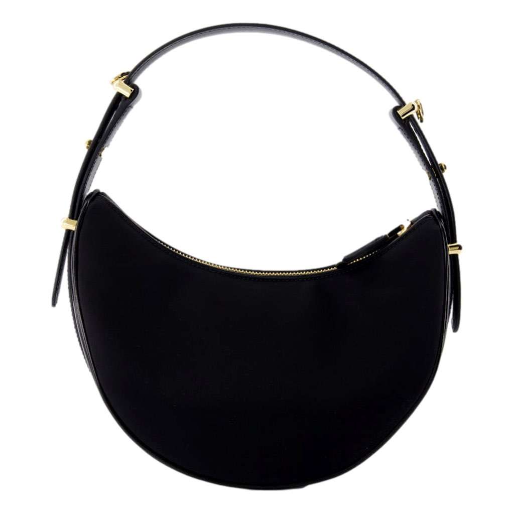 Prada Prada Arqu√© Re-Nylon and Brushed Leather Black Shoulder Bag Black Never worn, with tag - Back View