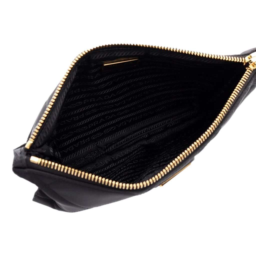 Prada Prada Re-Edition 1995 Black Gold  Re-Nylon Pouch Handbag Black Never worn, with tag - Box View