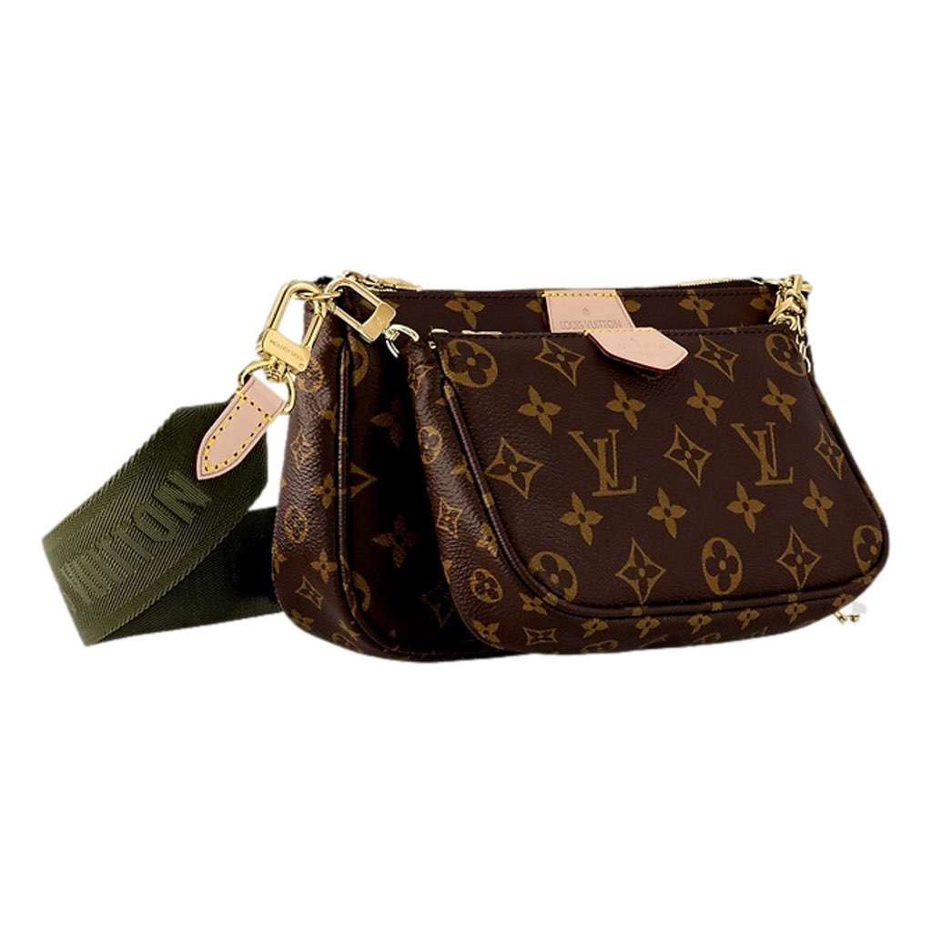 Louis Vuitton Louis Vuitton Multi Pochette Accessoires Classic Monogram Khaki Crossbody Brown Canvas Very good condition - Back View