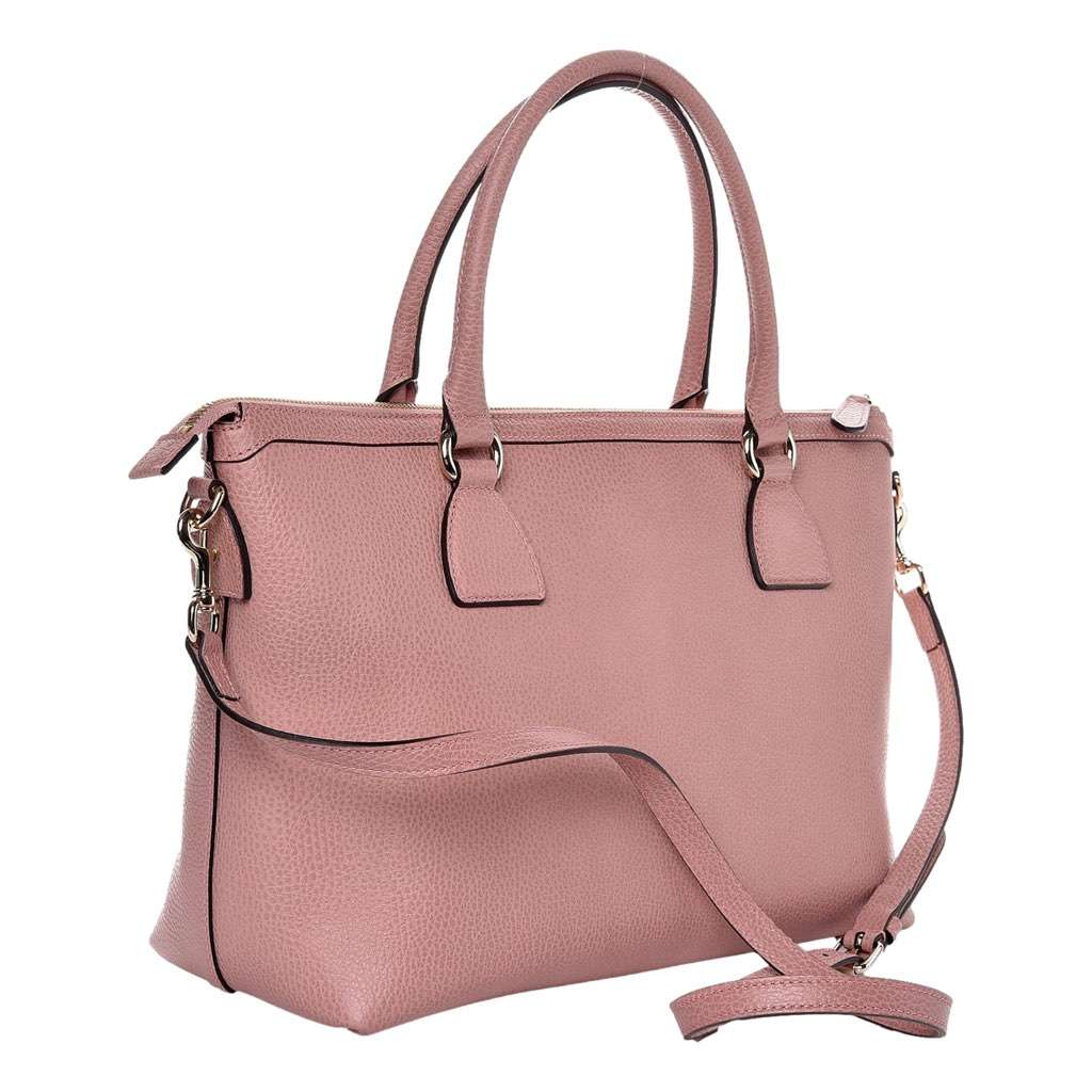Gucci Gucci Dollar Calfskin Interlocking GG Charm Convertible Satchel Tote Soft Pink Pink Leather Very good condition - Back View