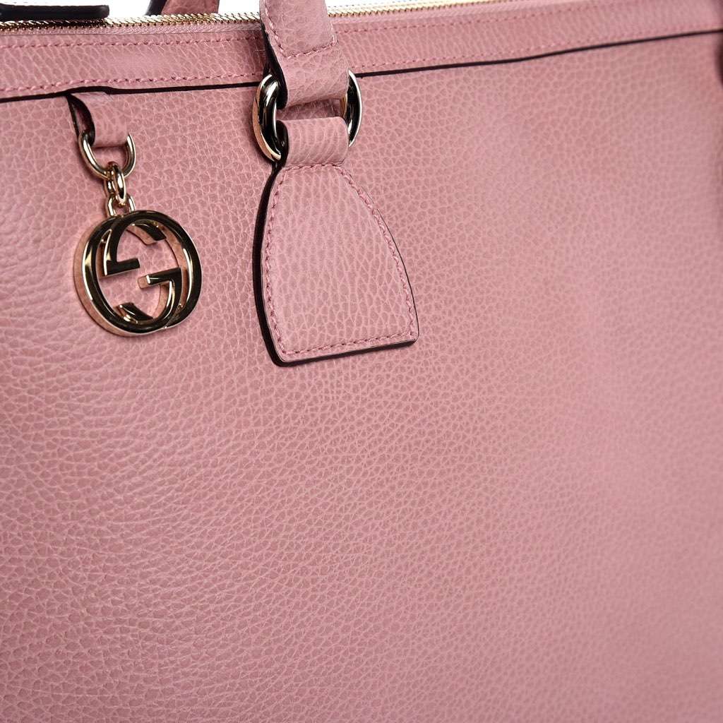 Gucci Gucci Dollar Calfskin Interlocking GG Charm Convertible Satchel Tote Soft Pink Pink Leather Very good condition - Inside View