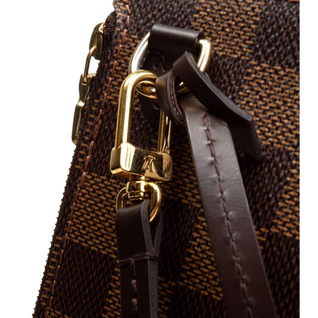 Louis Vuitton Louis Vuitton Neverfull MM GM Pochette Damier Ebene Wristlet Clutch Brown Canvas Very good condition - Back View