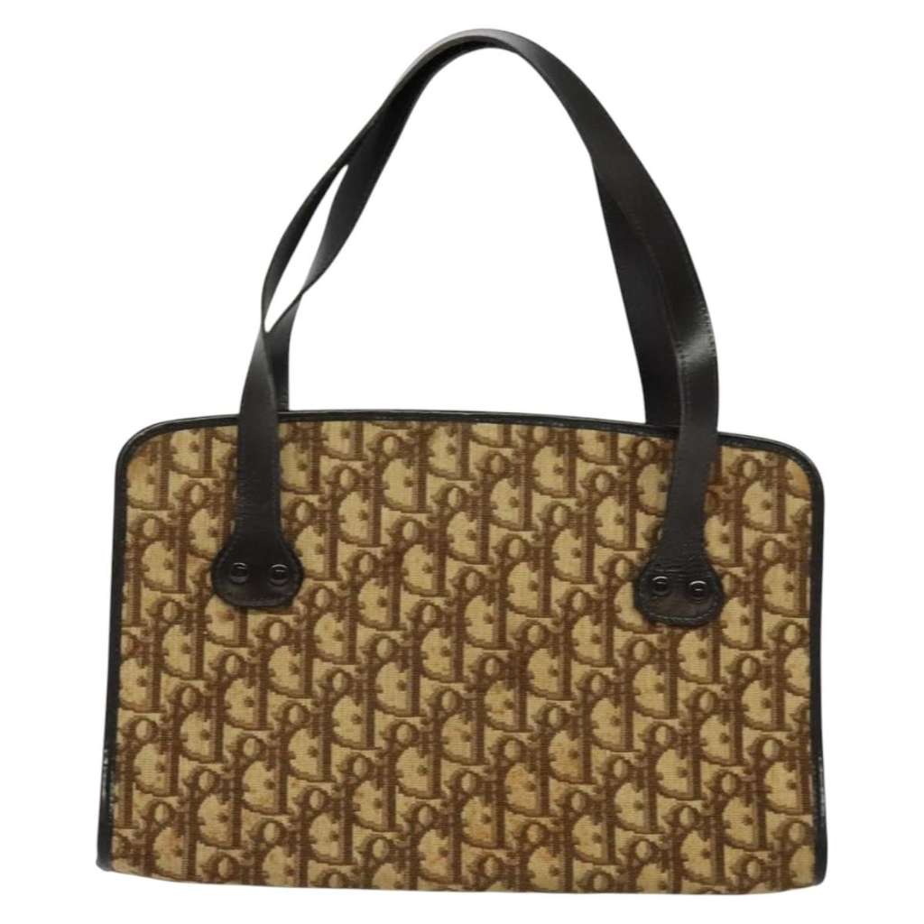 Christian Dior Vintage Trotter Handbag Brown Canvas Good condition - Back View