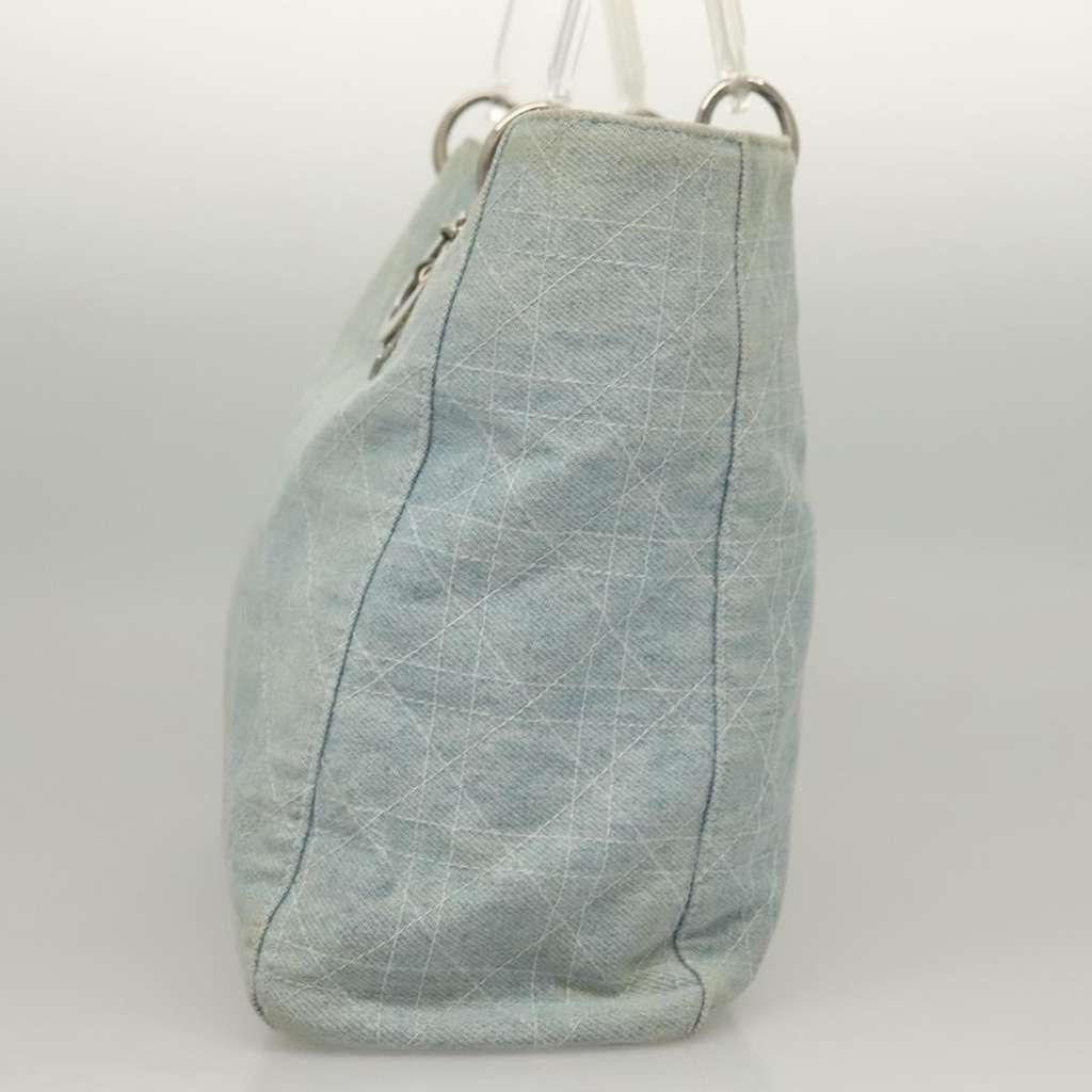 Christian Dior Vintage Lady Dior Bag Blue Canvas Good condition - Inside View