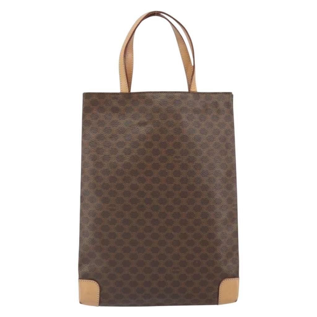 Celine Vintage Macadam Tote bag Brown Canvas Good condition - Back View