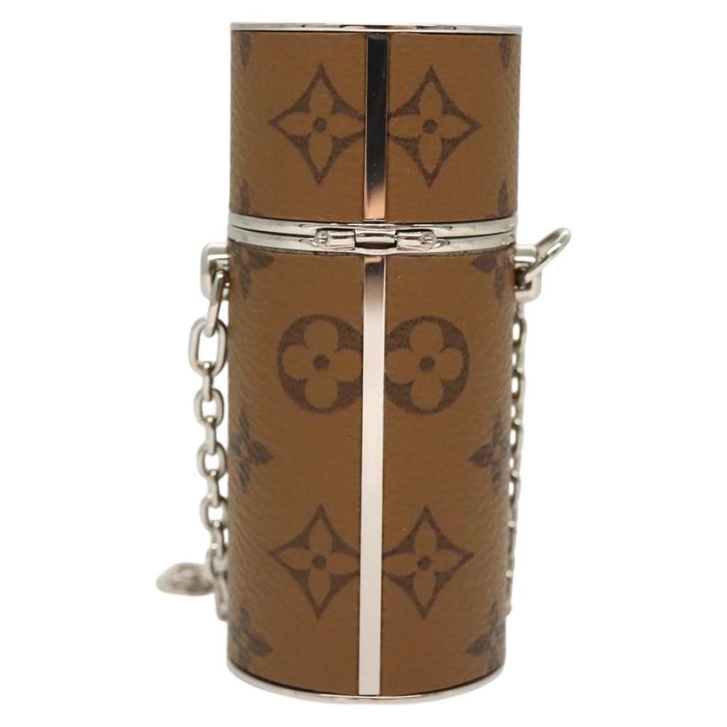 Louis Vuitton Lipstick Case on Chain Brown Canvas Good condition - Back View