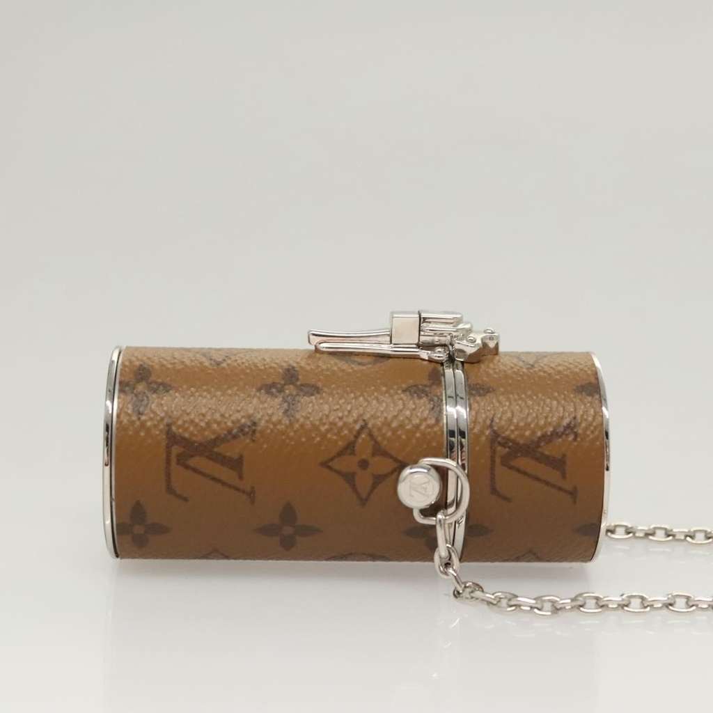 Louis Vuitton Lipstick Case on Chain Brown Canvas Good condition - Inside View