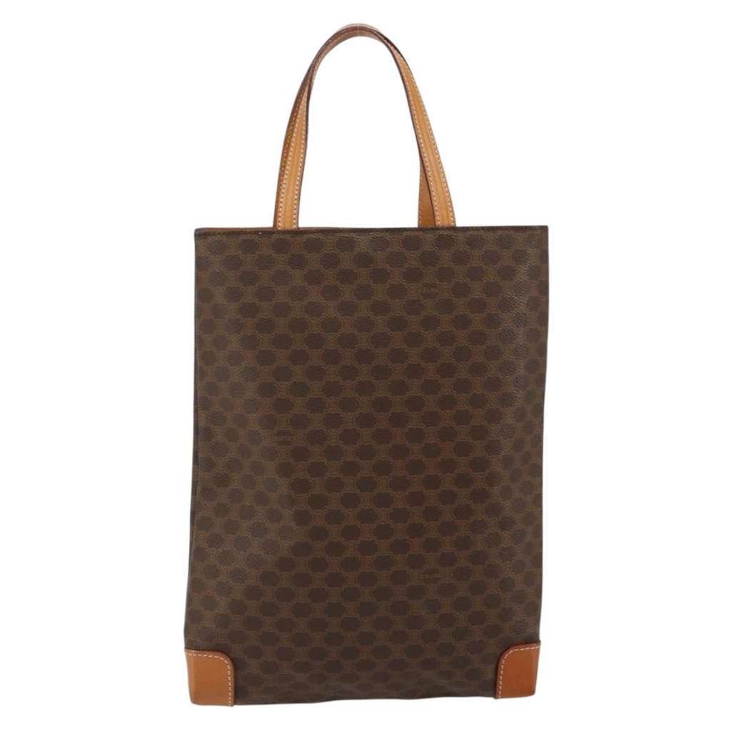 Celine Vintage Macadam Tote bag Brown Canvas Good condition - Back View
