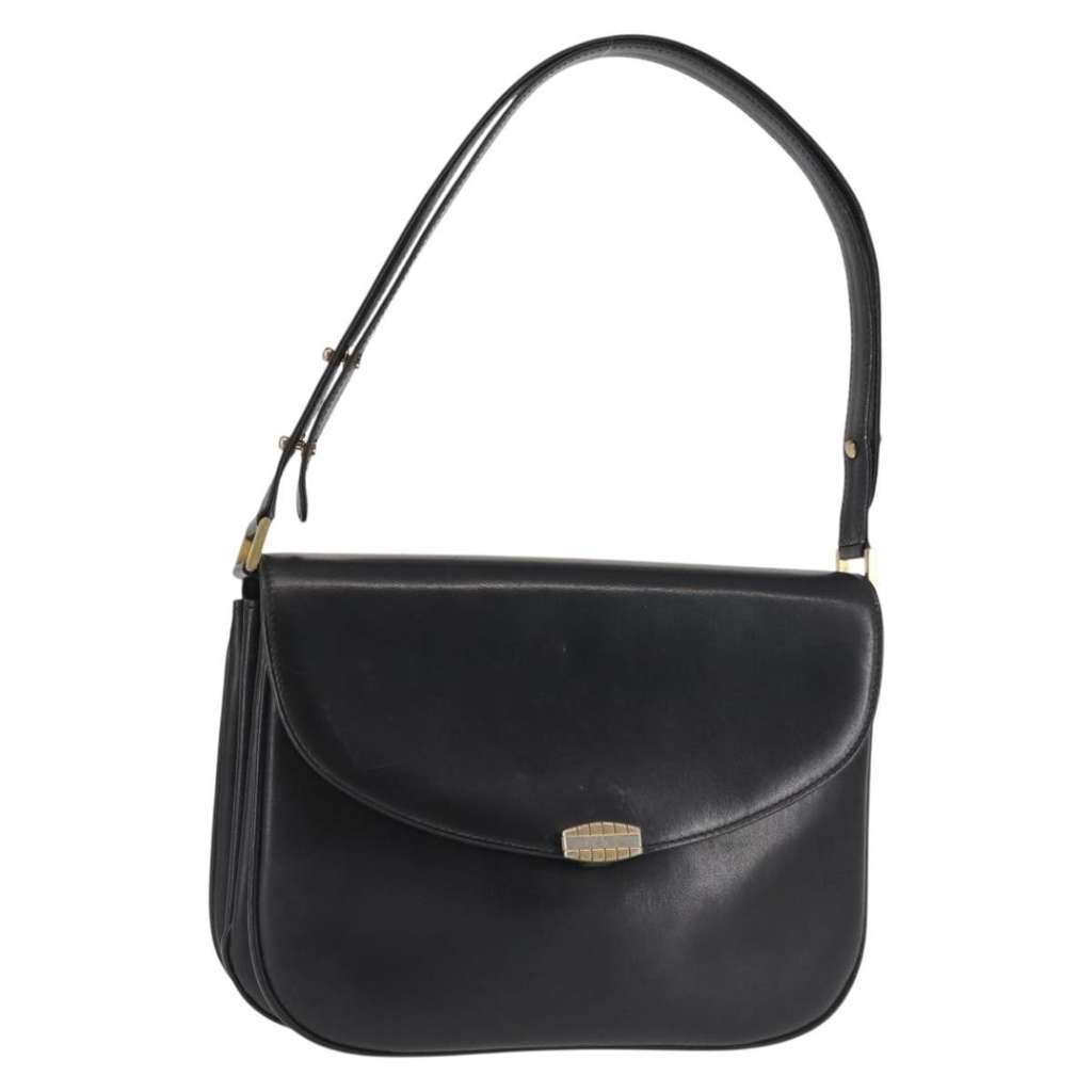 Bally Vintage Shoulder Bag Black Leather Good condition - Front View