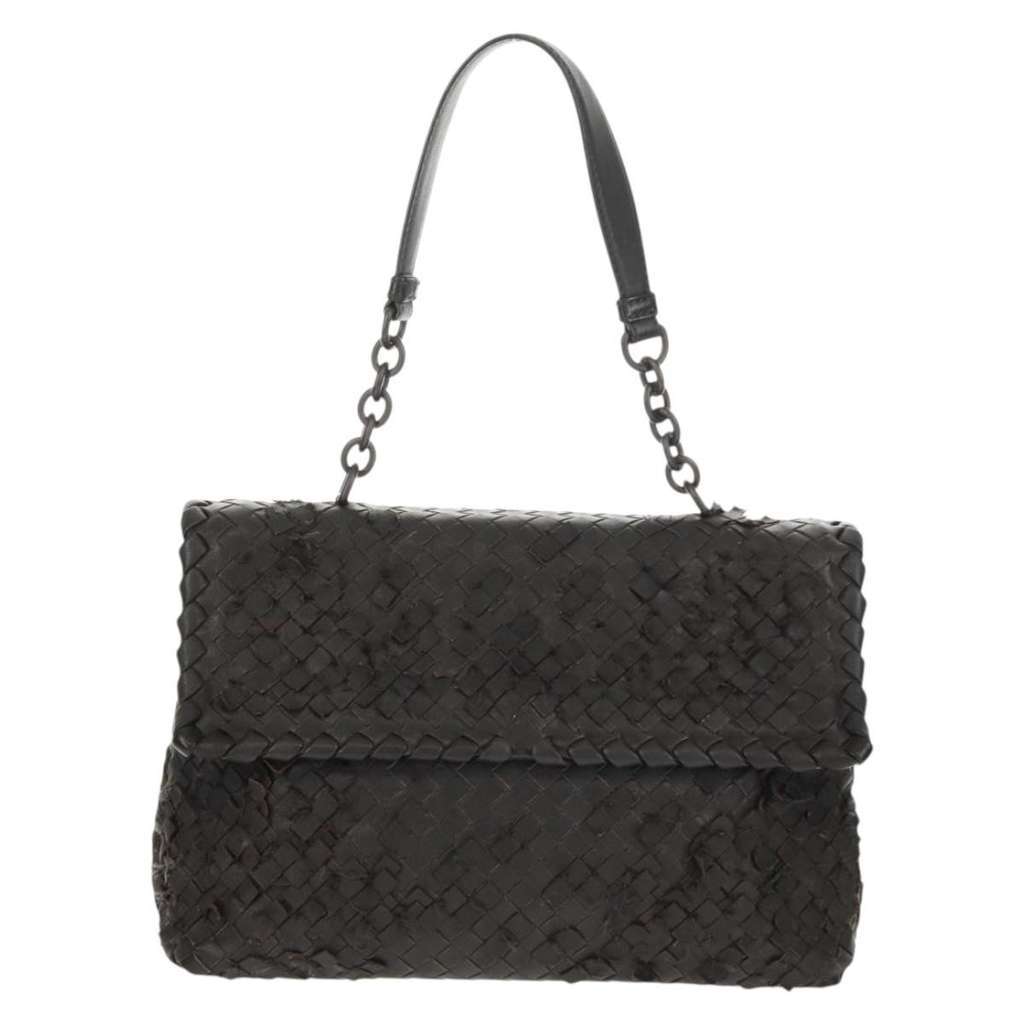 Bottega Veneta Olimpia Shoulder Bag Black Leather Good condition - Front View