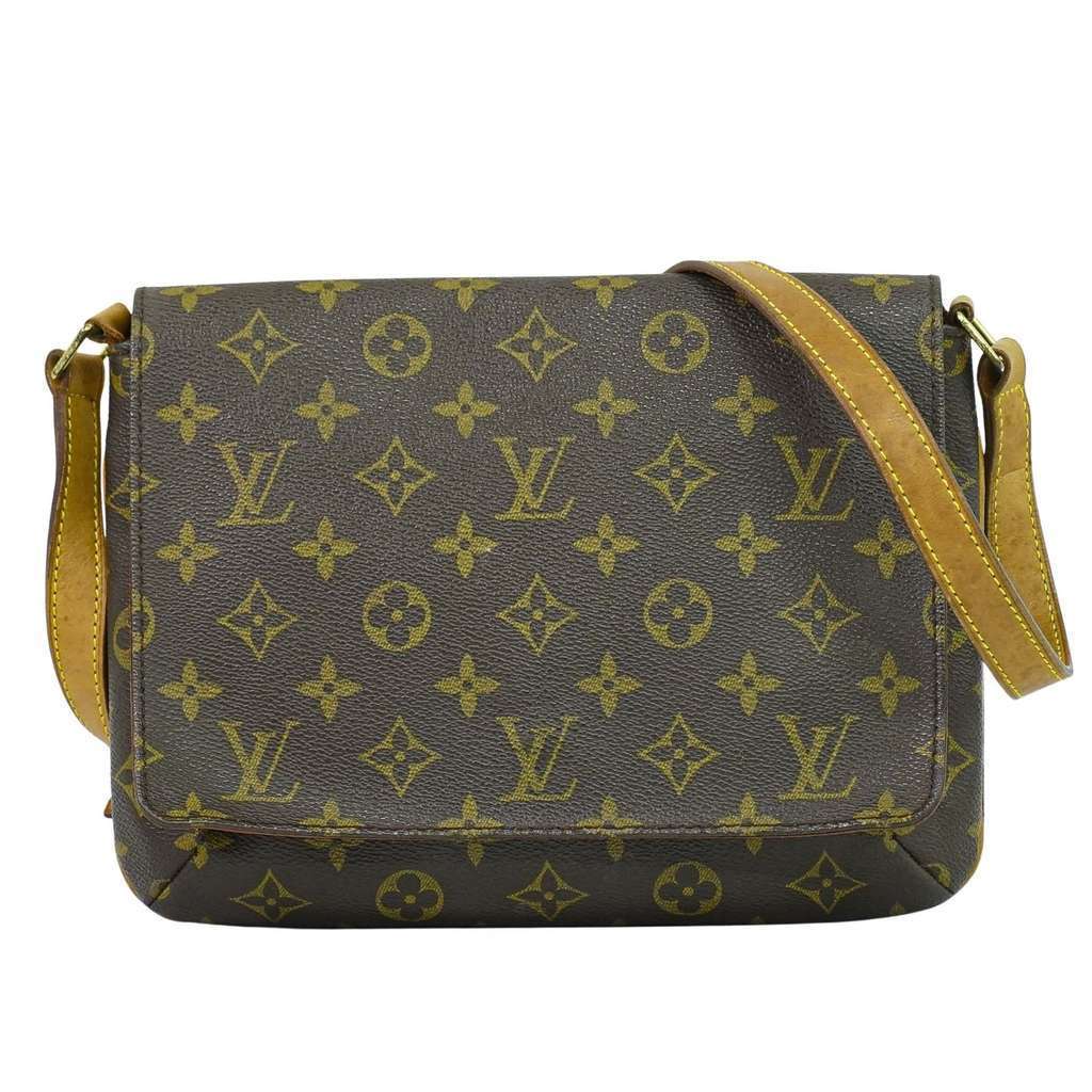 Louis Vuitton Musette Tango Handbag Brown Canvas Good condition - Front View