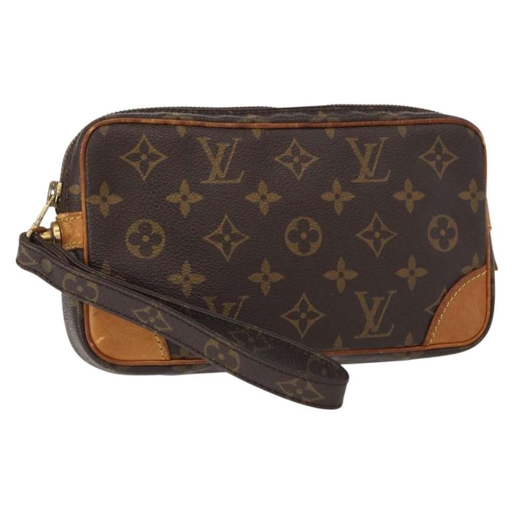 Louis Vuitton Marly Dragonne Clutch Brown Canvas Good condition - Front View