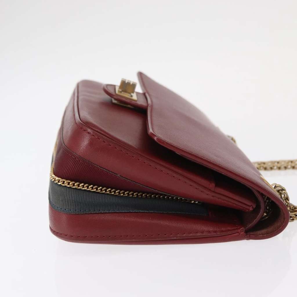 Chanel Nude Reissue 2.55 Flap Bag Red Leather Good condition - Inside View