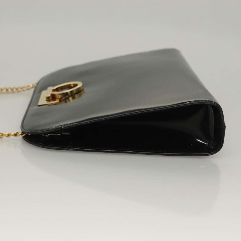 Salvatore Ferragamo Gancini Shoulder Bag Black Good condition - Model View