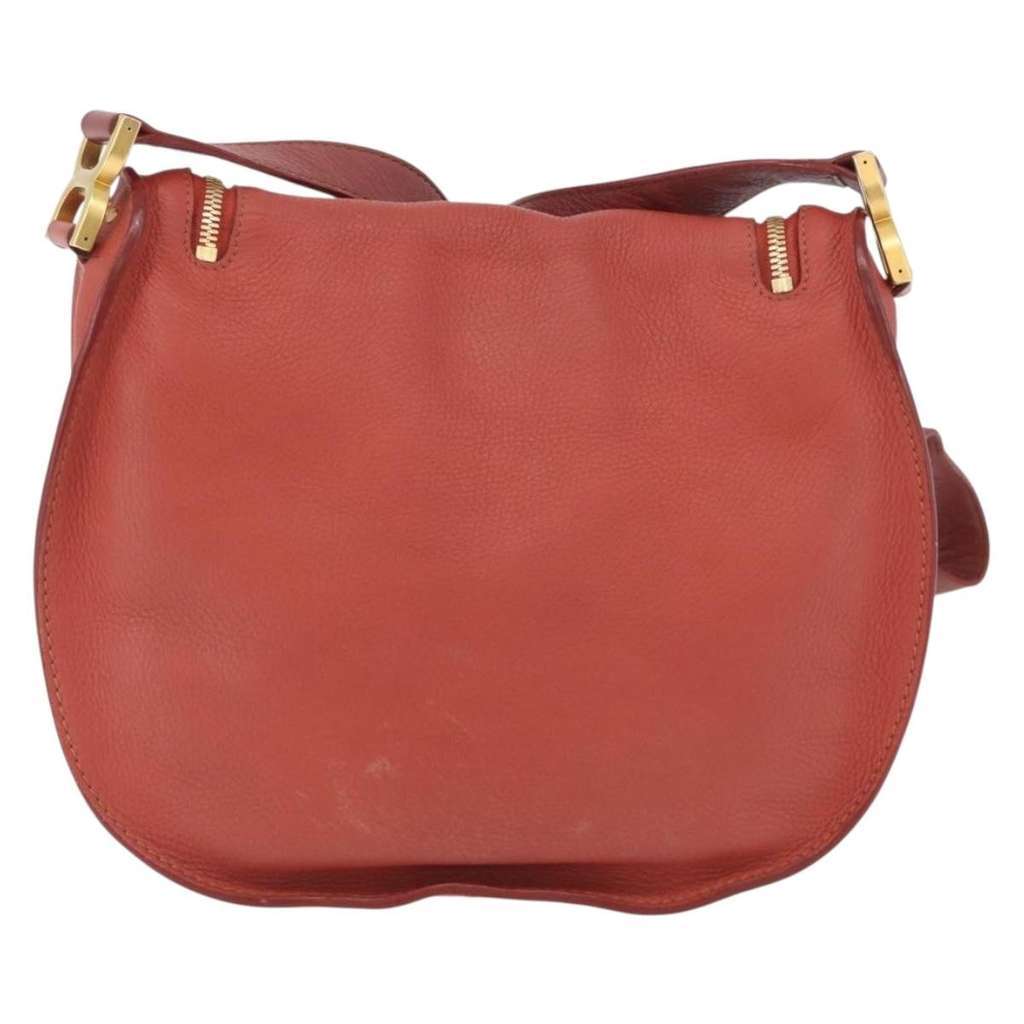 Chloe Marcie Zip Crossbody Bag Orange Leather Good condition - Back View