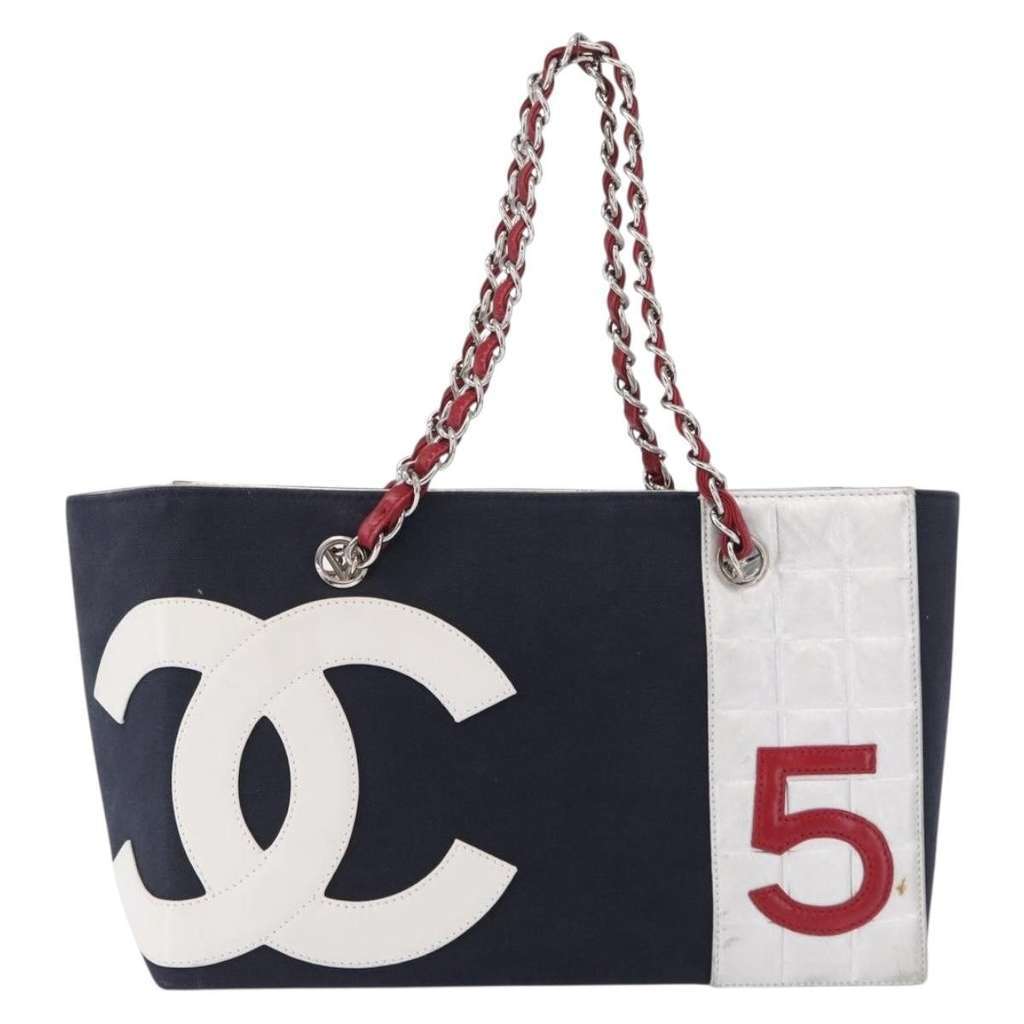 Chanel No.5 Tote Navy Canvas Good condition - Front View