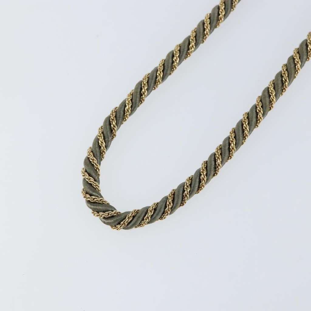 Christian Dior CD Logo necklace Grey Metal Good condition - Model View