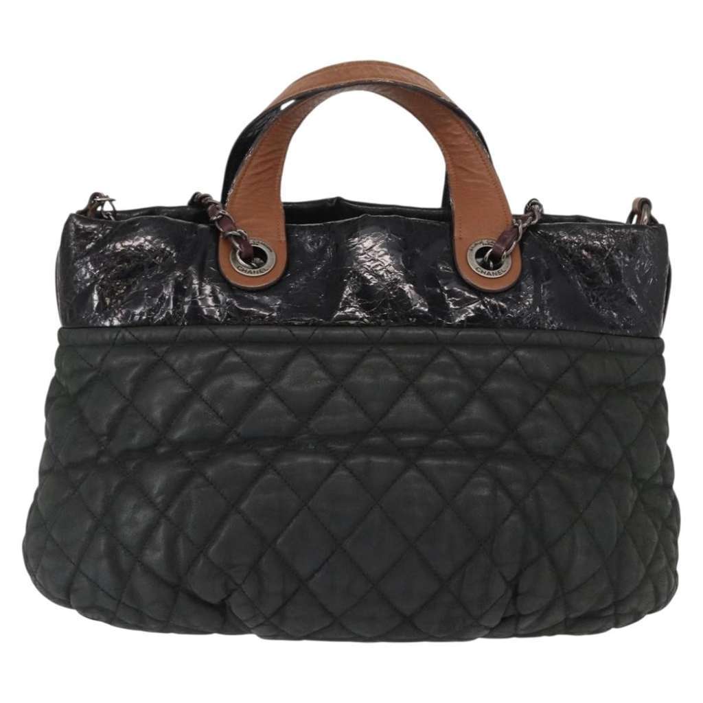 Chanel In The Mix Tote Black Leather Good condition - Back View
