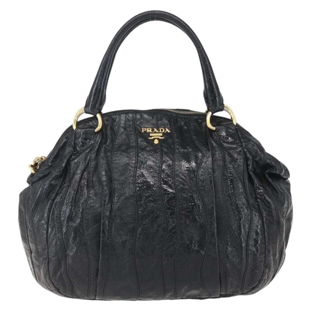 Prada Waves Hobo Black Leather Good condition - Front View