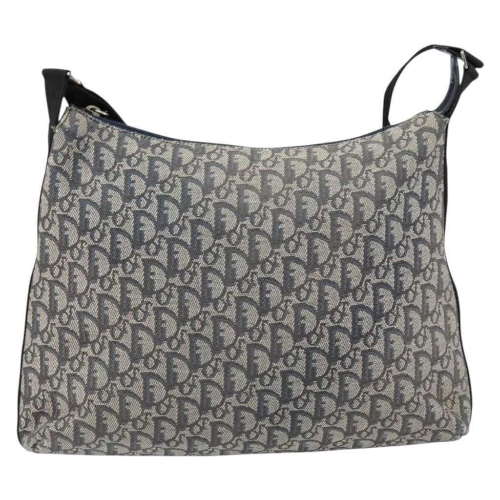 Christian Dior Vintage Trotter Shoulder Bag Navy Canvas Good condition - Front View