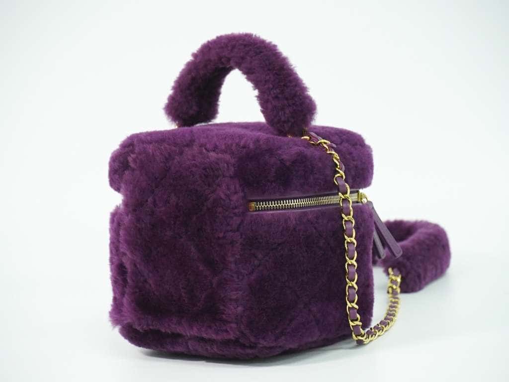 Chanel Coconing Top Handle Vanity Case with Chain Purple Good condition - Back View