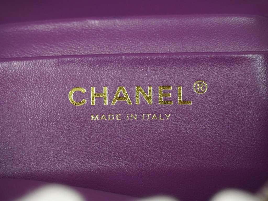 Chanel Coconing Top Handle Vanity Case with Chain Purple Good condition - Box View